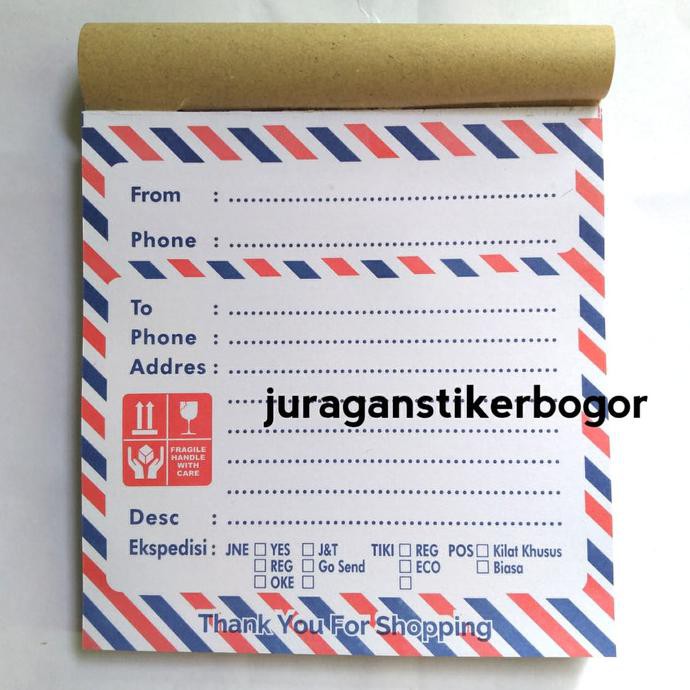 

Label kertas pengiriman olshop motif amplop kertas hvs 70 gr