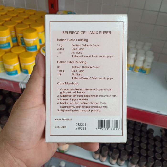

agar-agar-puding-bahan- belfieco gelamix super gelatin jelly powder 8x12gr -bahan-kue.
