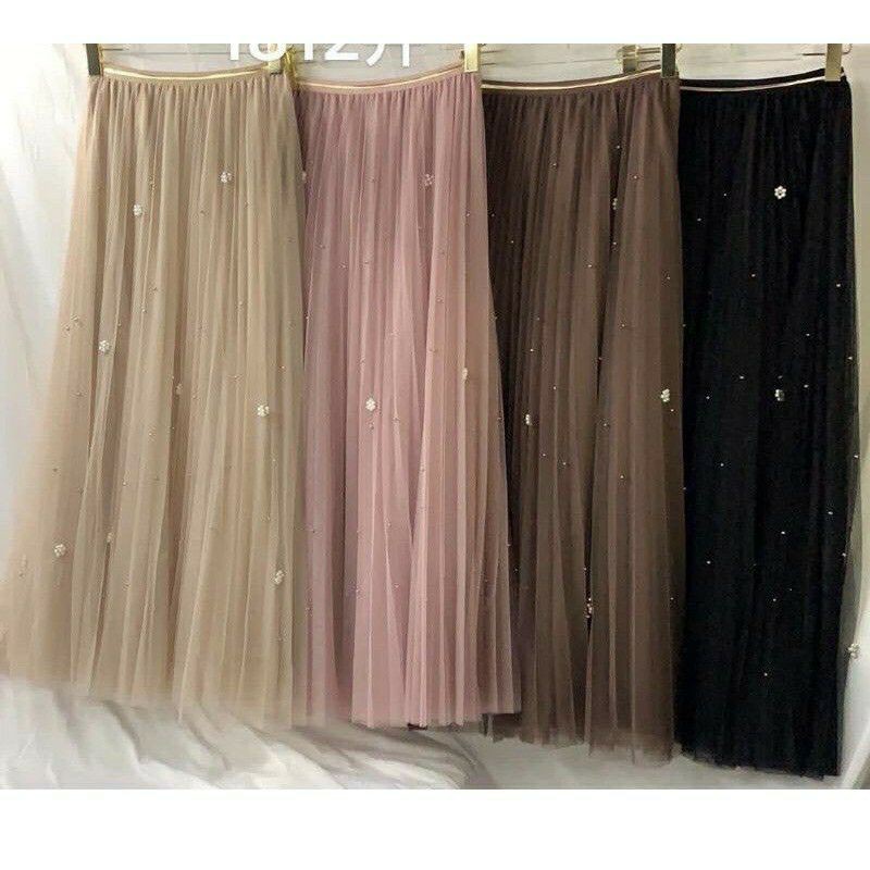 Rok Tutu Mutiara / Rok Tutu Maxi Skirt/ Rok Tutu Pearl Motif Import