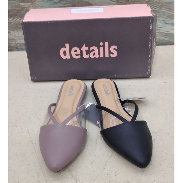 Sandal Wanita Terbaru Model Slop Motif Samping Kaca Details