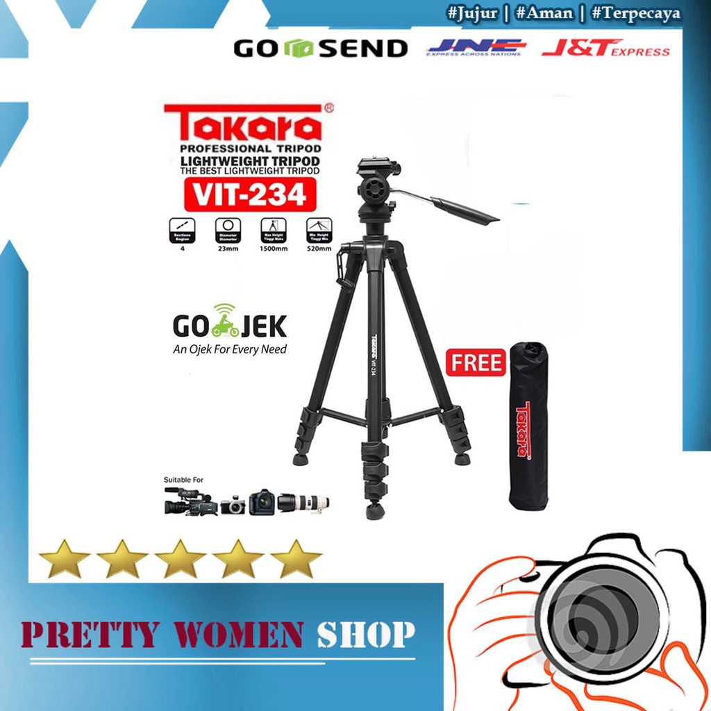 Tripod Takara VIT 234 Fluid Head + Bag Video Tripod