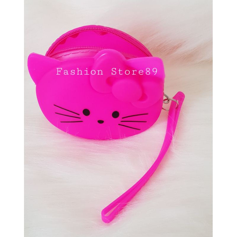 ready dompet koin kitty dompet silicon kitty tas kecil tempat koin receh dompet bahan silicon