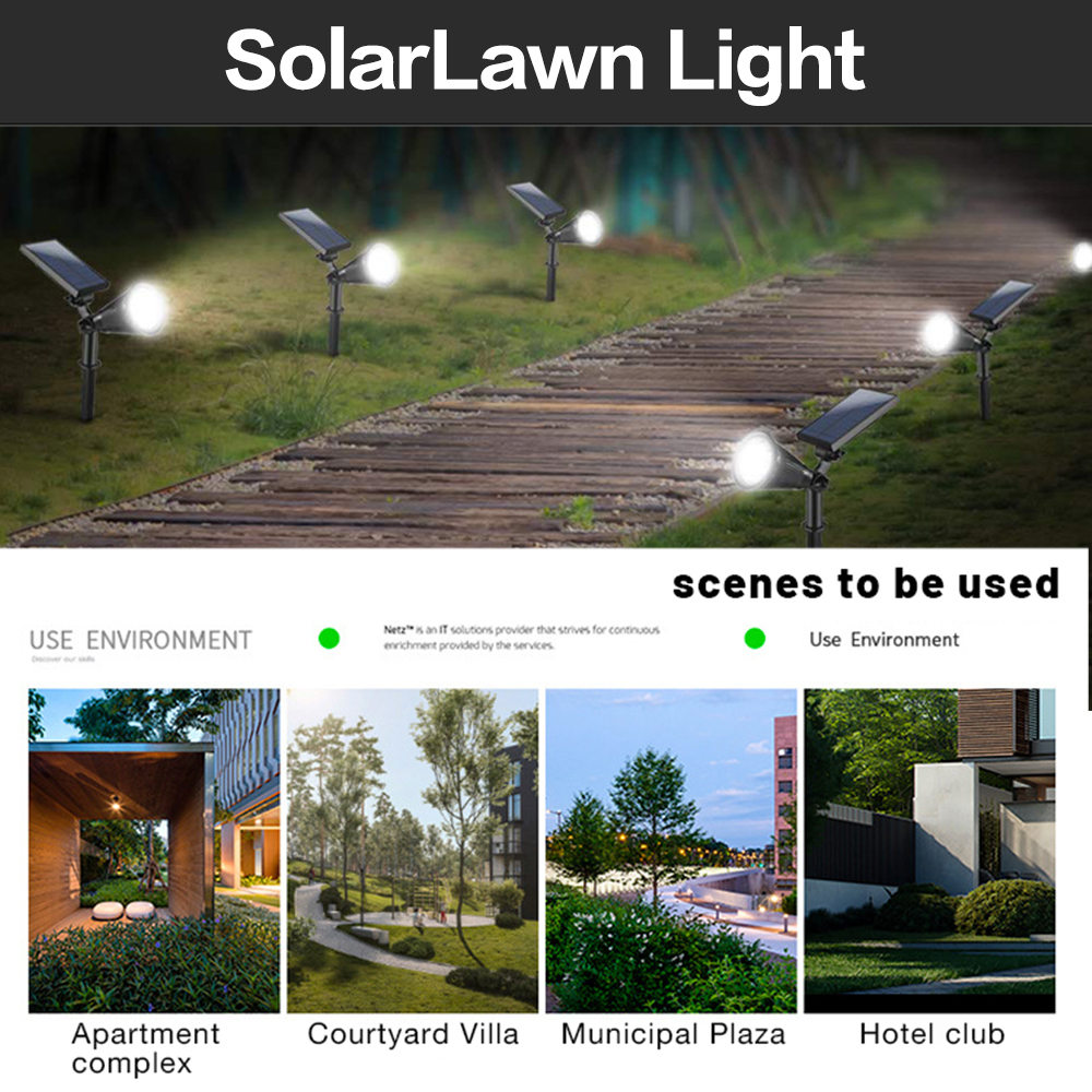 7 Led Solar Lights Outdoor Waterproof Solar Powered Landscape Spotlights Auto on/Off