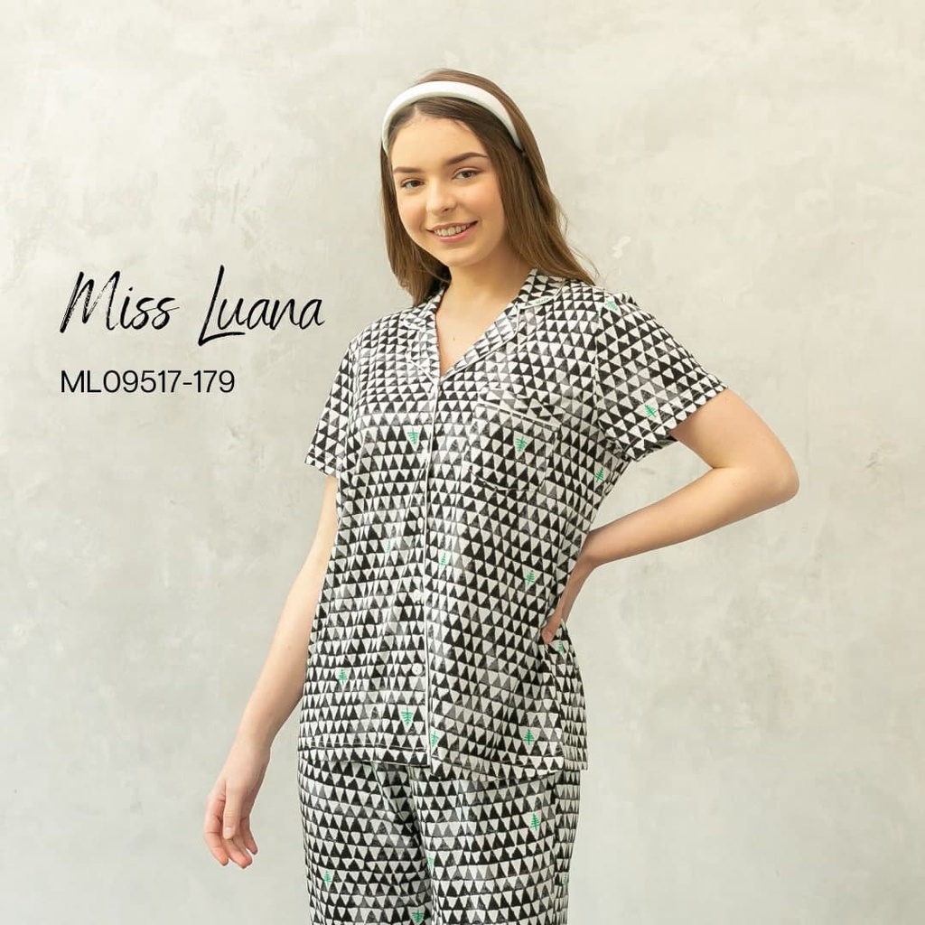Rumahazura - Piyama Miss Luana ML095-17 | Baju Santai | Piyama Murah | Sleepwear | Baju Tidur Ibu Menyusui | Baju Bigsize | Pajamas Busui-2