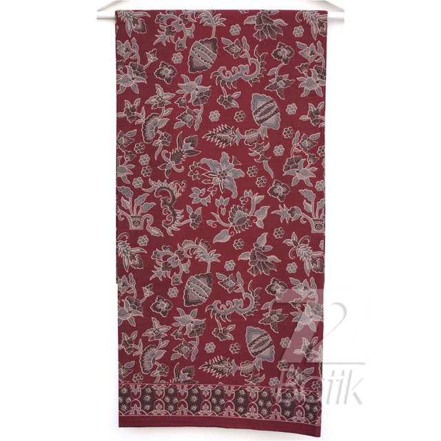 KAIN BATIK PREMIUM Bahan Katun Motif Kembang Warna Merah Maroon Maron Marun 722427 Cap 72 Jarik Jarit Samping Kebat Panjang Batik Katun Modern Premium Bahan Seragam Batik Pernikahan Kantor Keluarga Murah Kamen Jadi Batik Bali Lembaran