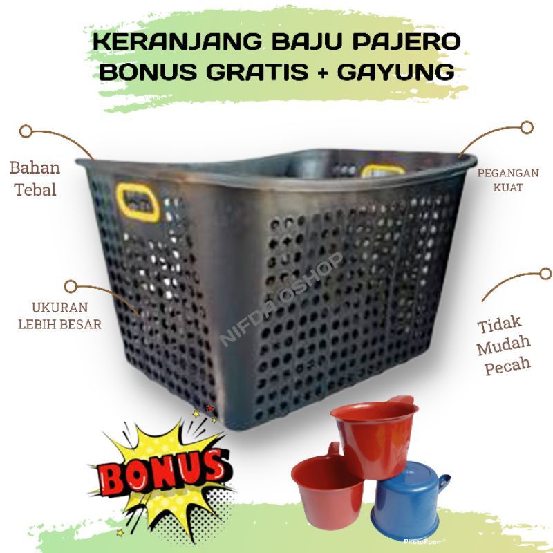 Keranjang Baju kotor Bonus Gayung/ keranjang serbaguna/ keranjang loundry/ keranjang pajero