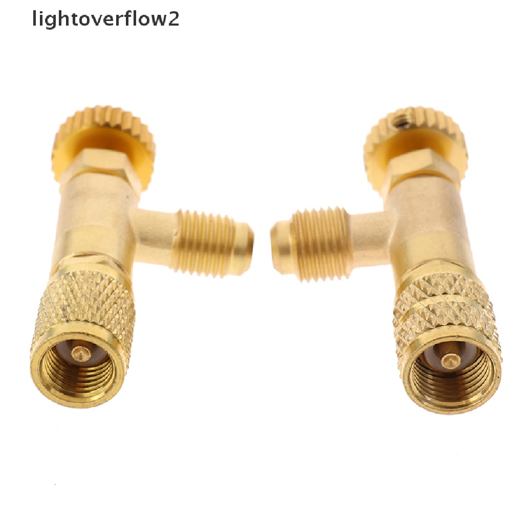 (lightoverflow2) Adapter Katup Pengaman Ac R410A R22 1 / 4 &quot;5 / 16&quot;