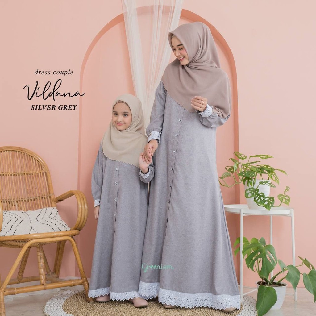 Greenism Gamis Anak Usia 1 - 10 Tahun  Vildana Quality Premium Dress - Gamis Kids Baju Muslim Anak Perempuan Pakaian Muslim Anak Perempuan