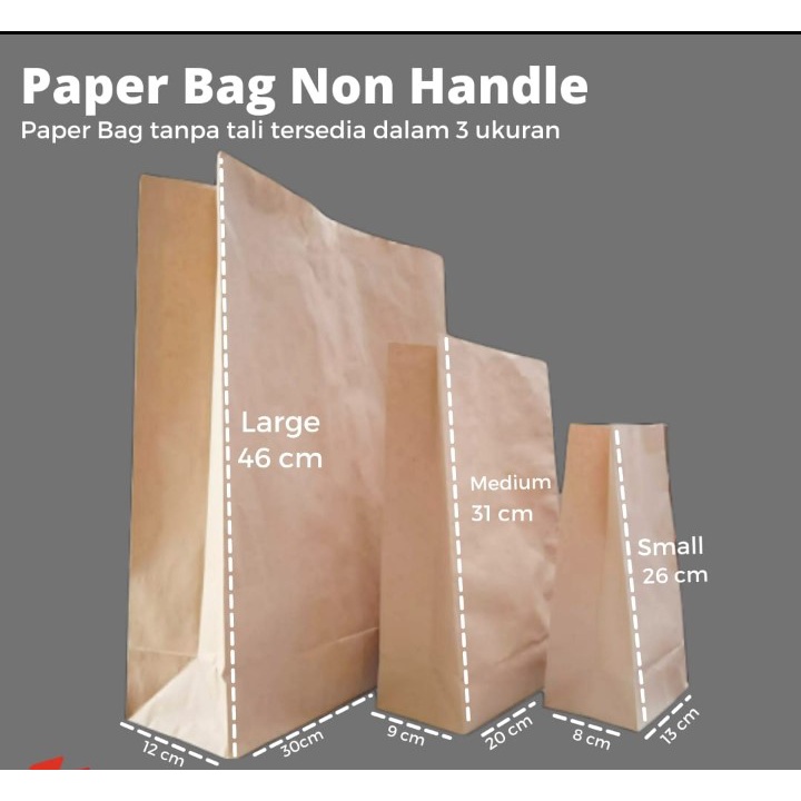 

Paper Bag Coklat Non Handle / Paper Bag Coklat Tanpa Tali 1 Pack isi 20 Pcs