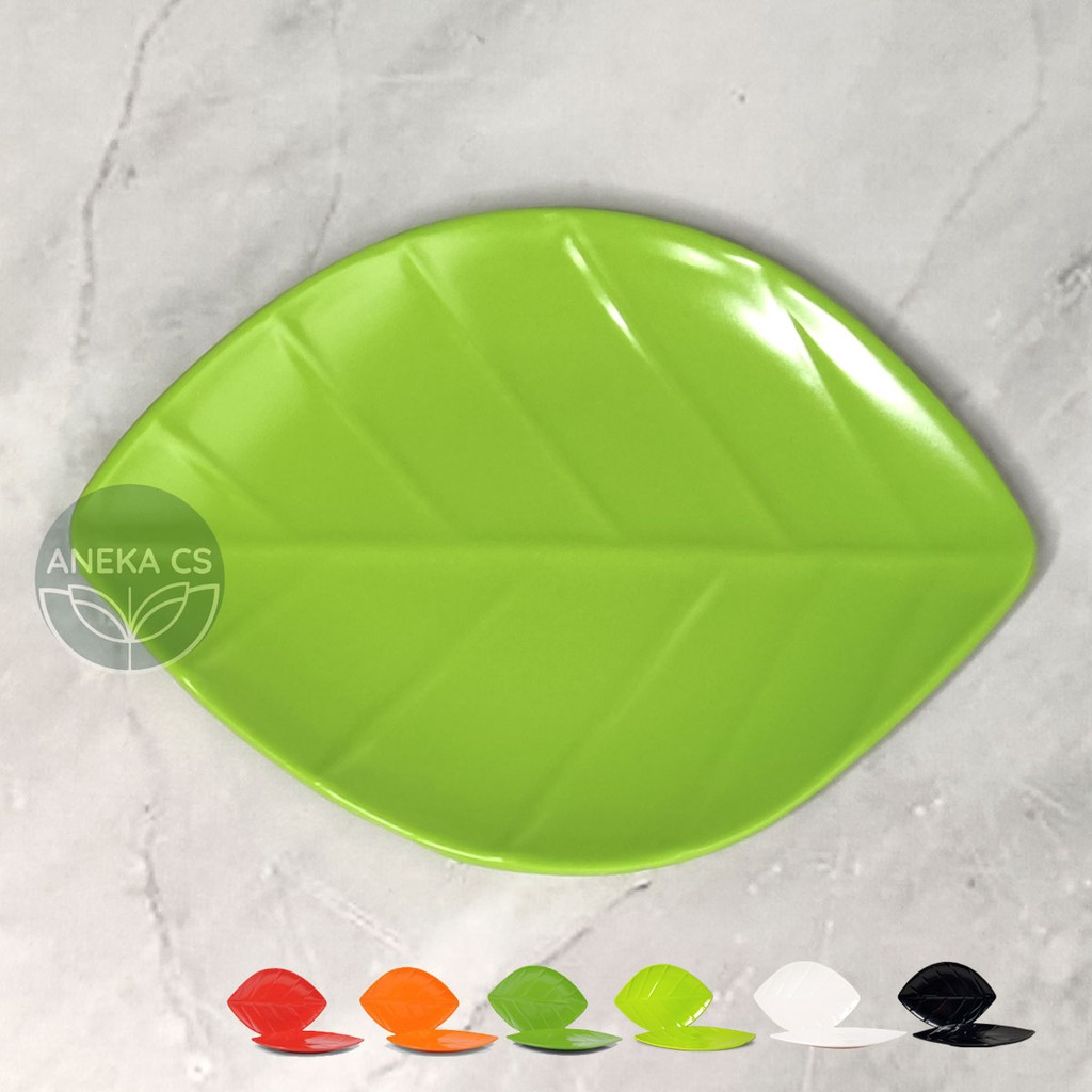 Piring Melamin Daun 6 inch- Piring Saji - Piring Melamine - M 6306-Hijau Muda