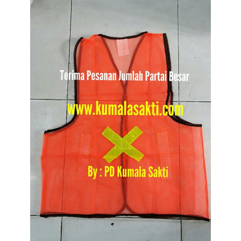 Rompi Proyek Oren Jaring X -Rompi Parkir-Rompi Safety-Rompi Vest-Rompi Jaring-Helm Proyek-Kacamata Safety-Tas