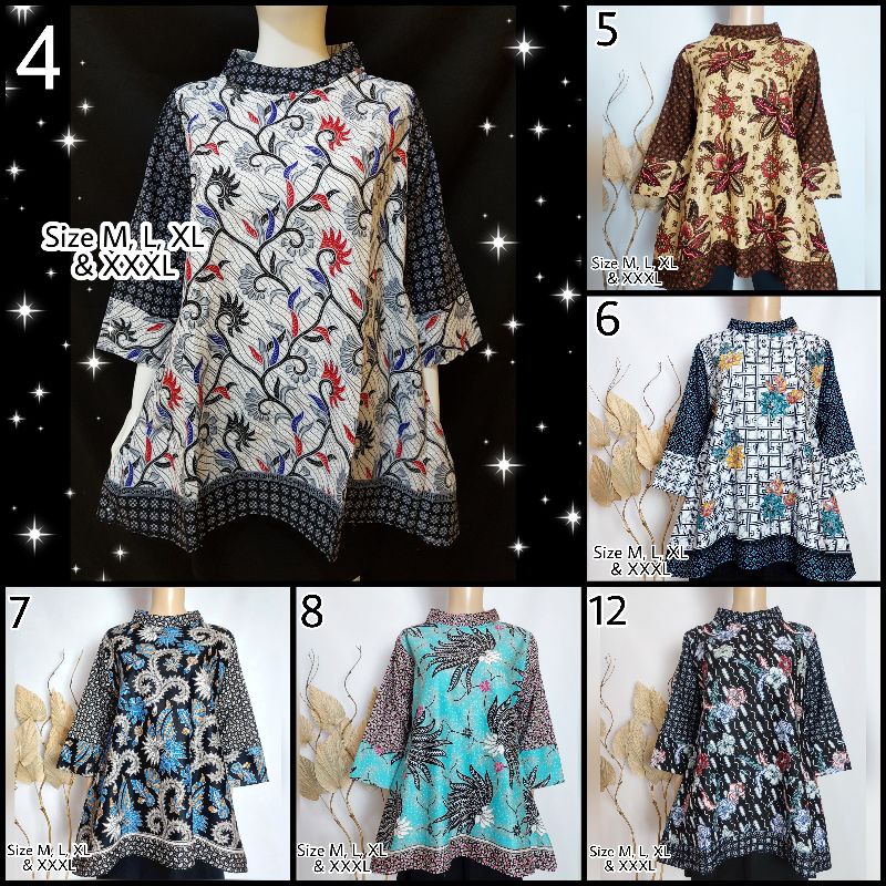 Blus Blouse Atasan Batik Wanita Kantor Kerja Jumbo Aserehe Mataram Primisima