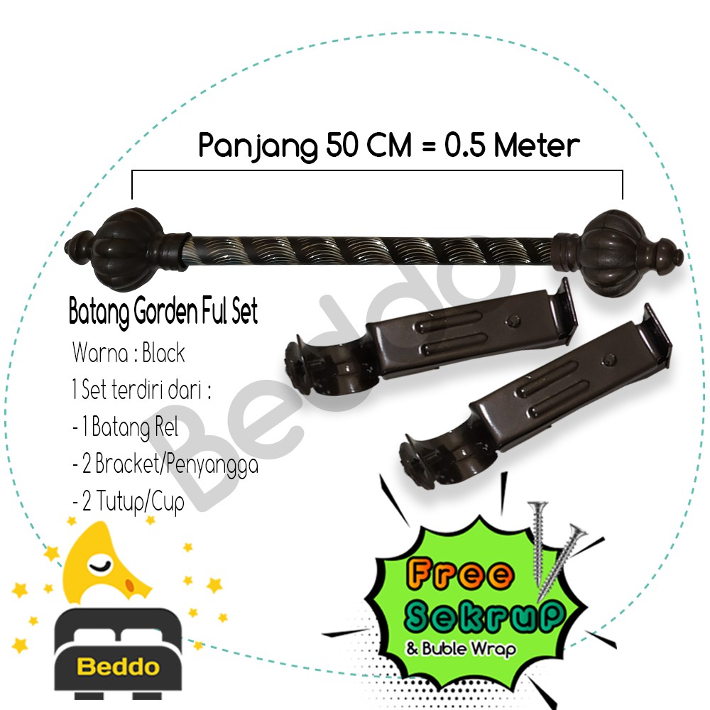 Batang Gorden | Besi Gorden | Tongkat Gorden | Stick Gorden | Ring Gorden | Ukuran 50cm