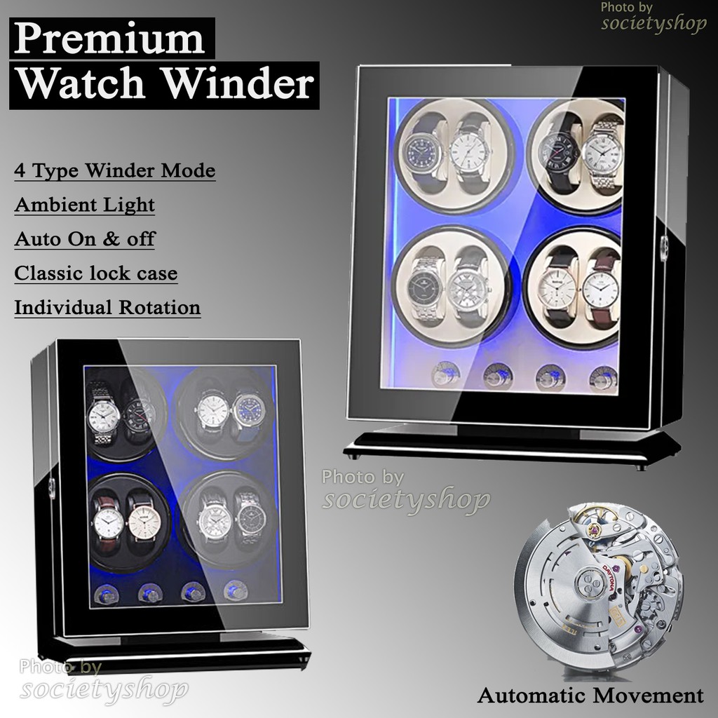 Prestige Watch Winder Box Jam tangan putar otomatis auto 8 Rolex Omega hadiah natal gift jam