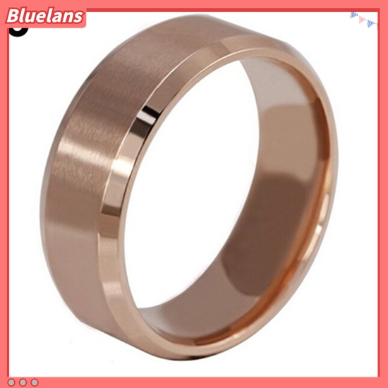 Bluelans Cincin Titanium Steel Lapis Emas 18K Lebar 8mm Ukuran US 5-14 Untuk Pria / Wanita