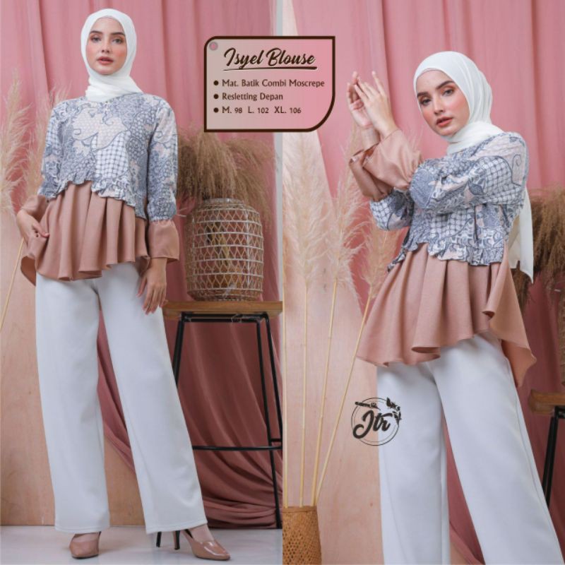 tey-17 Batik wanita ASJ SA HRB026 Kenongo Kemeja Tosca Pendek-5