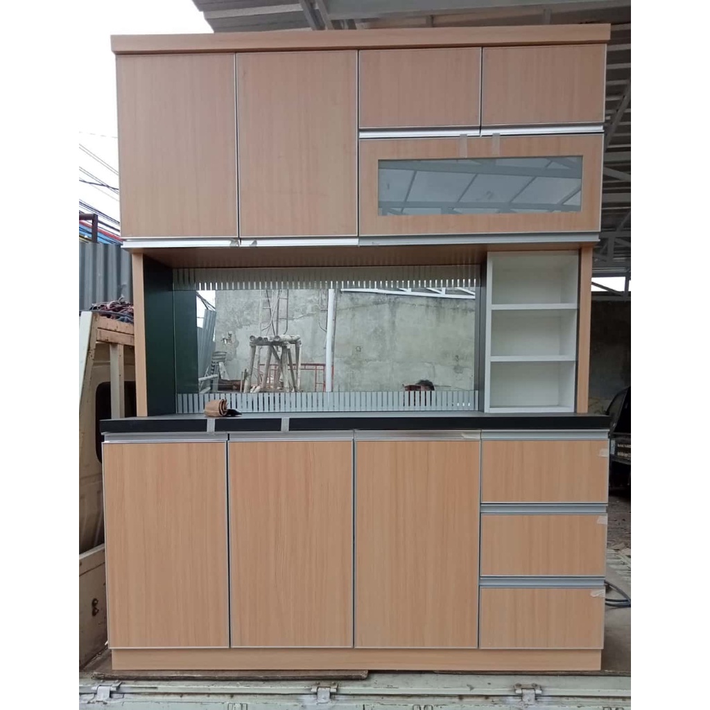 *GRATIS ONGKIR* Lemari Sayur 4 Pintu Lemari Dapur Kitchen Set Rak Sayur Lemari Sayur Hidrolik Lemari