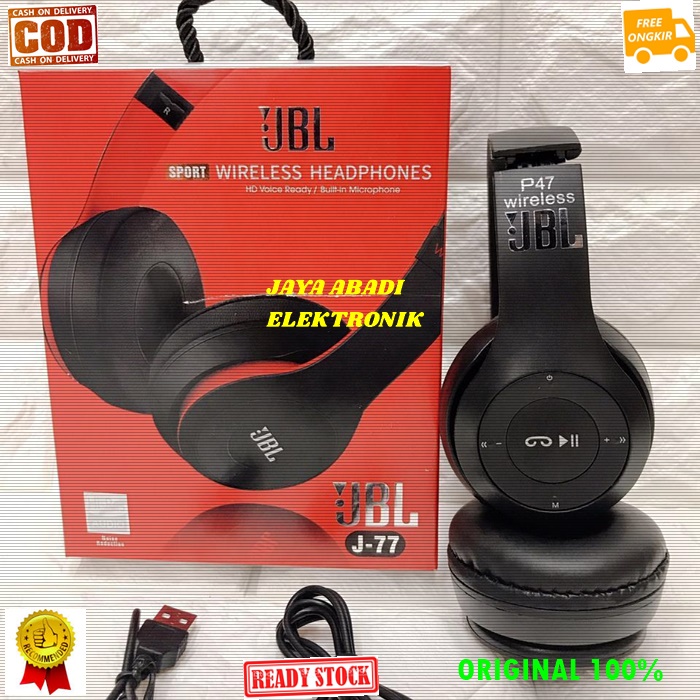 J258 JBL HEADPHONE BLUETOOTH HEADSET BLUETOOT STEREO WIRELESS LIPAT HANDSFREE BATERAI CAS CASAN CHAR
