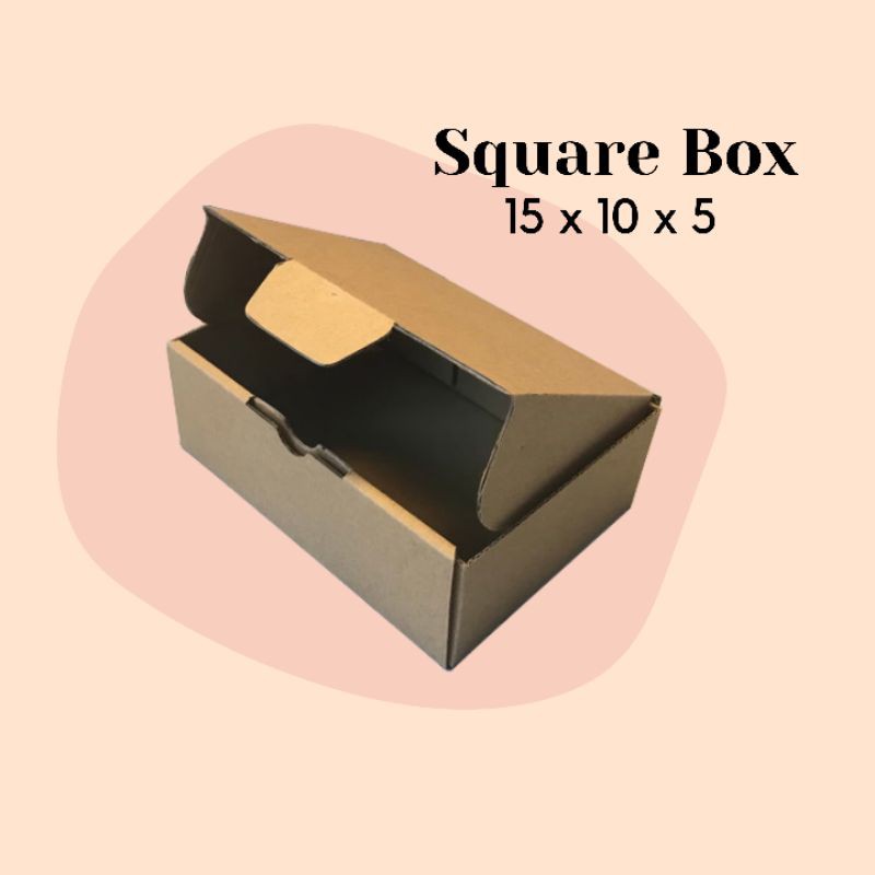 

SQUARE BOX / KARDUS DIE CUT KARTON COKLAT PACKAGING 15x10x5 / DUS CORRUGATED E-FLUTE/ KEMASAN MURAH