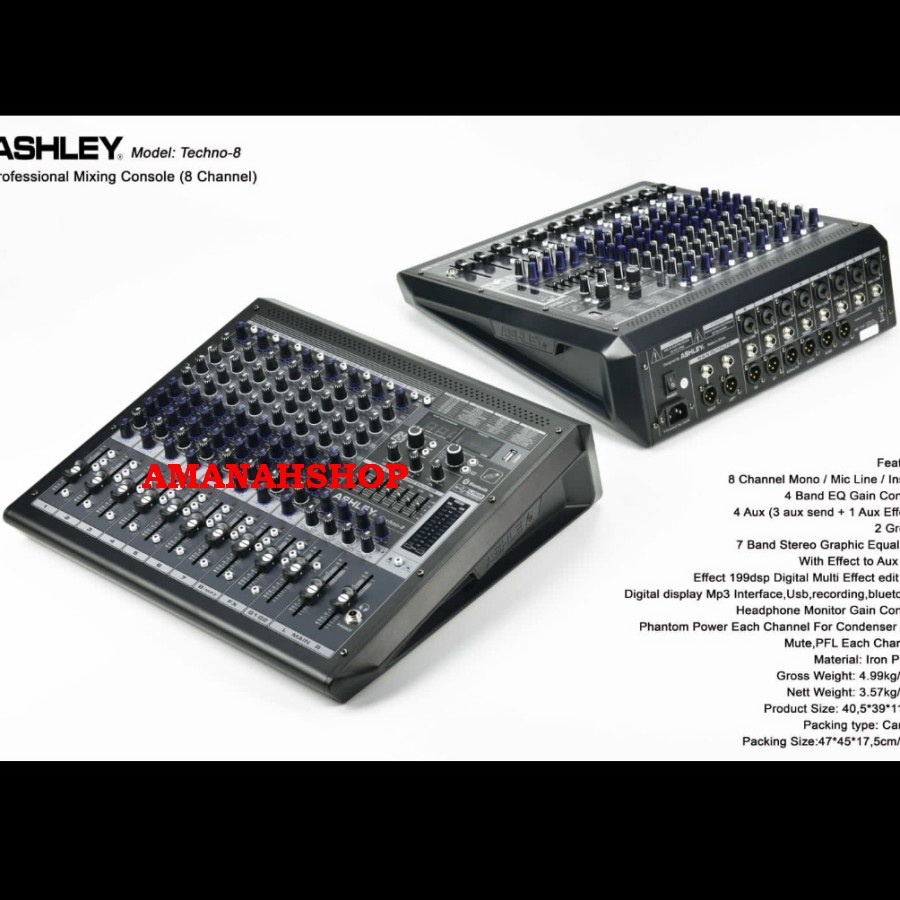 MIXER AUDIO ASHLEY TECHNO8/TECHNO 8 8CHANNEL