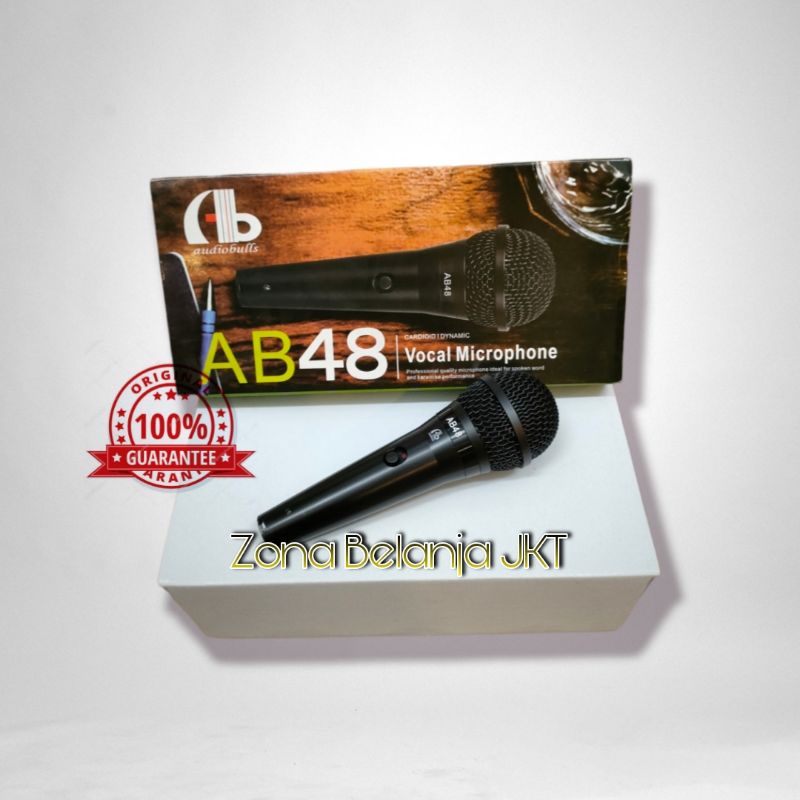 MICROPHONE - MIC KABEL AUDIOBULL AB48 VOKAL DYNAMIC ORIGINAL