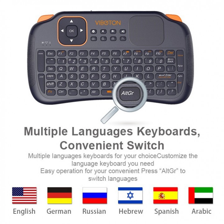 VIBOTON S1 Mini 2.4GHz Wireless Smart Keyboard Air Mouse