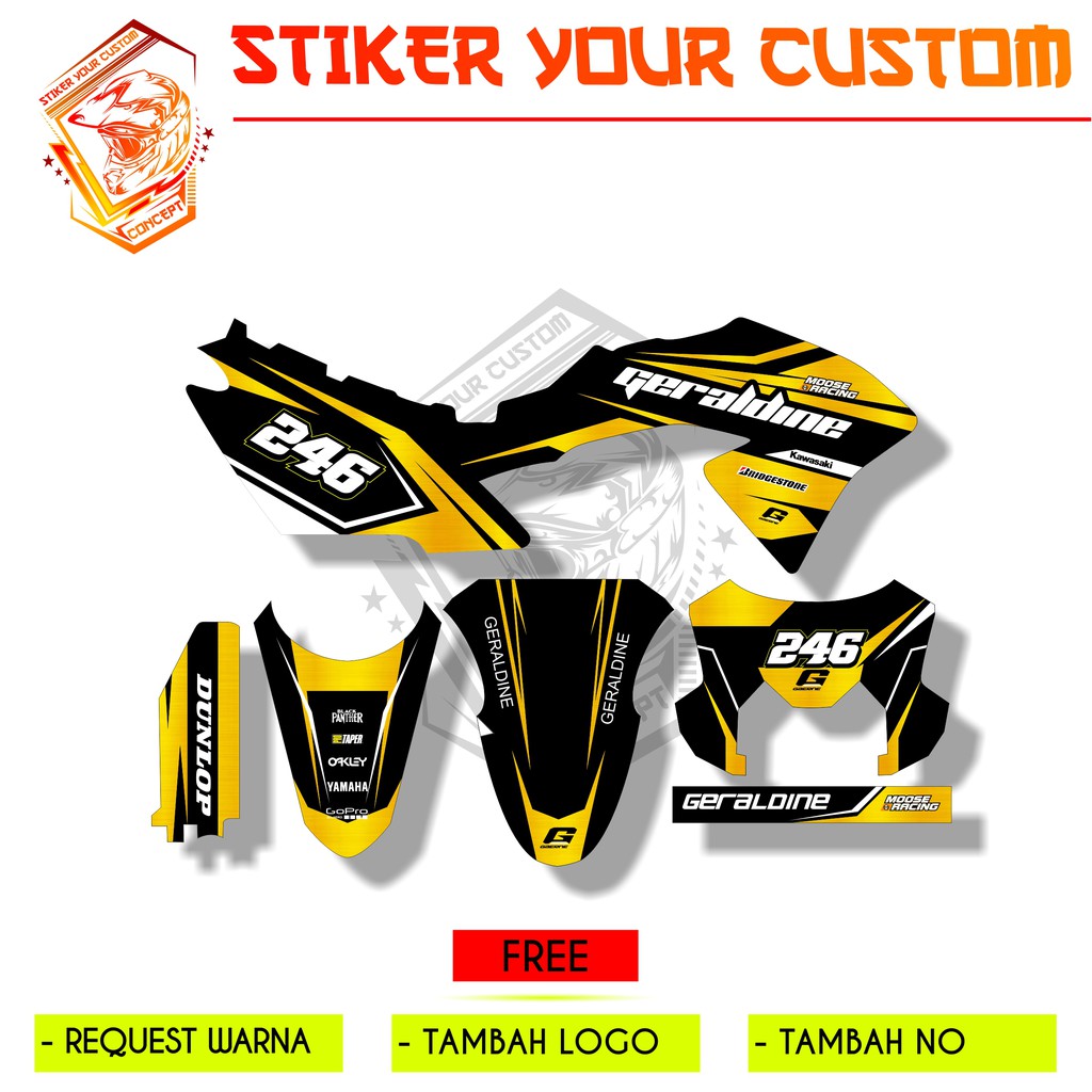 Decal KLX BF 150 Gold Putih
