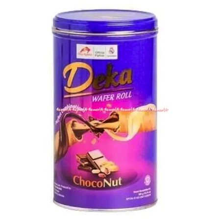 Deka Wafer Roll Chocochoco 360gr Choconut Dekka Waferroll Coklat Kacang  Snack Cemilan Wafer Roll Kemasan Kaleng Dua Kelinci