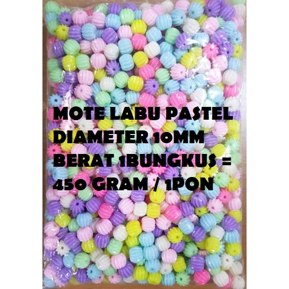 Mote Motif Labu Pastel Corak Garis 1pon 10mm