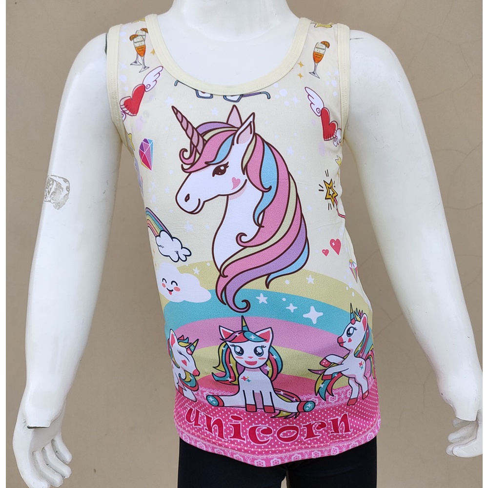 Kaos Singlet Motif UNICORN LITTLE PONY / Kaos Dalam Anak Perempuan