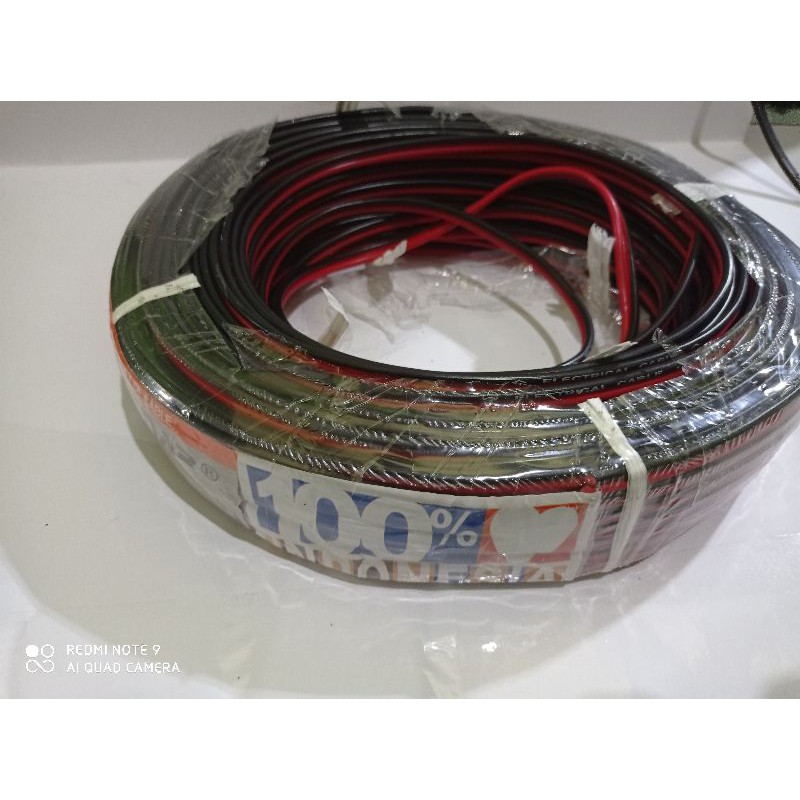 kabel listrik tembaga 2x0.75 atau kabel serabut 2x0.75 merah hitam besar