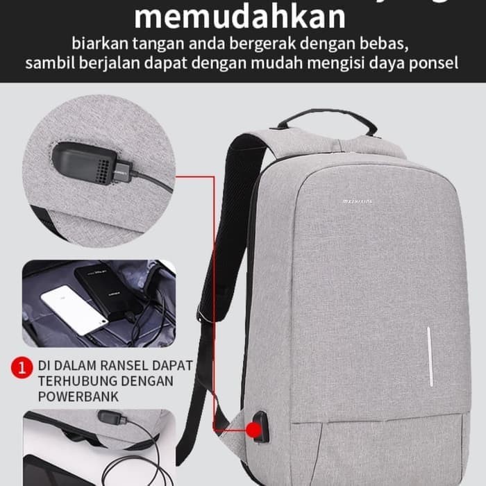 PROMO....ngabisin barang.....TAS RANSEL USB ANTI MALING TAS PRIA WANITA ASLI IMPORT