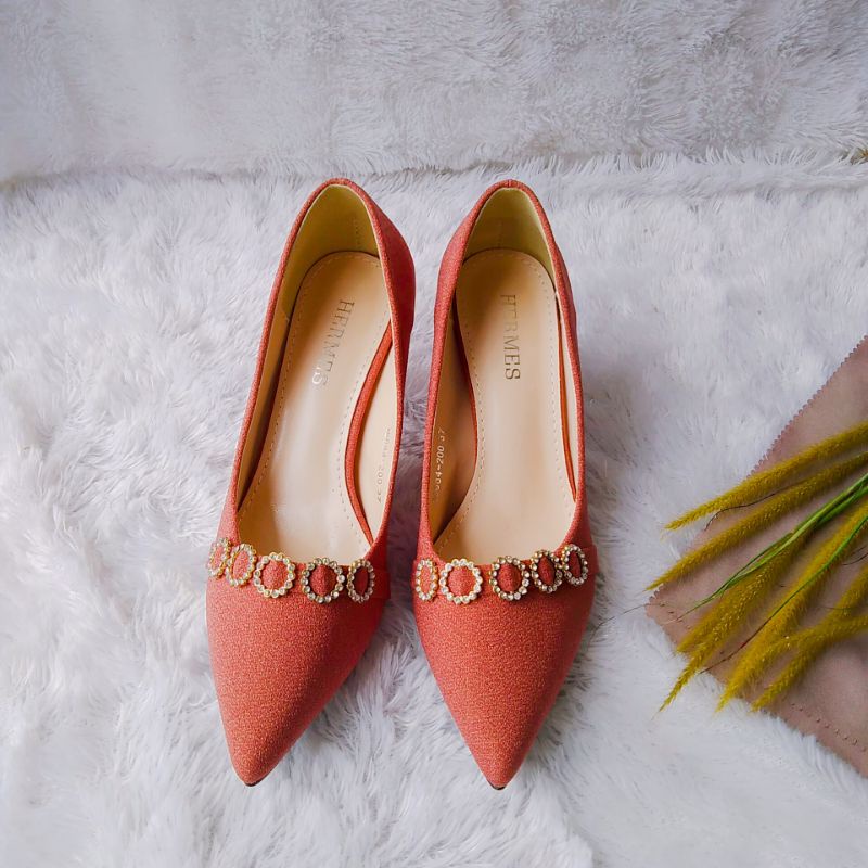 Sepatu Heels wanita Warna Bata Termurah