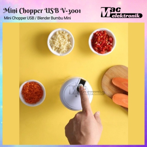 Blender Mini Blender Daging Portable Chopper Mini USB CHARGING Multifungsi Vipoo 3001