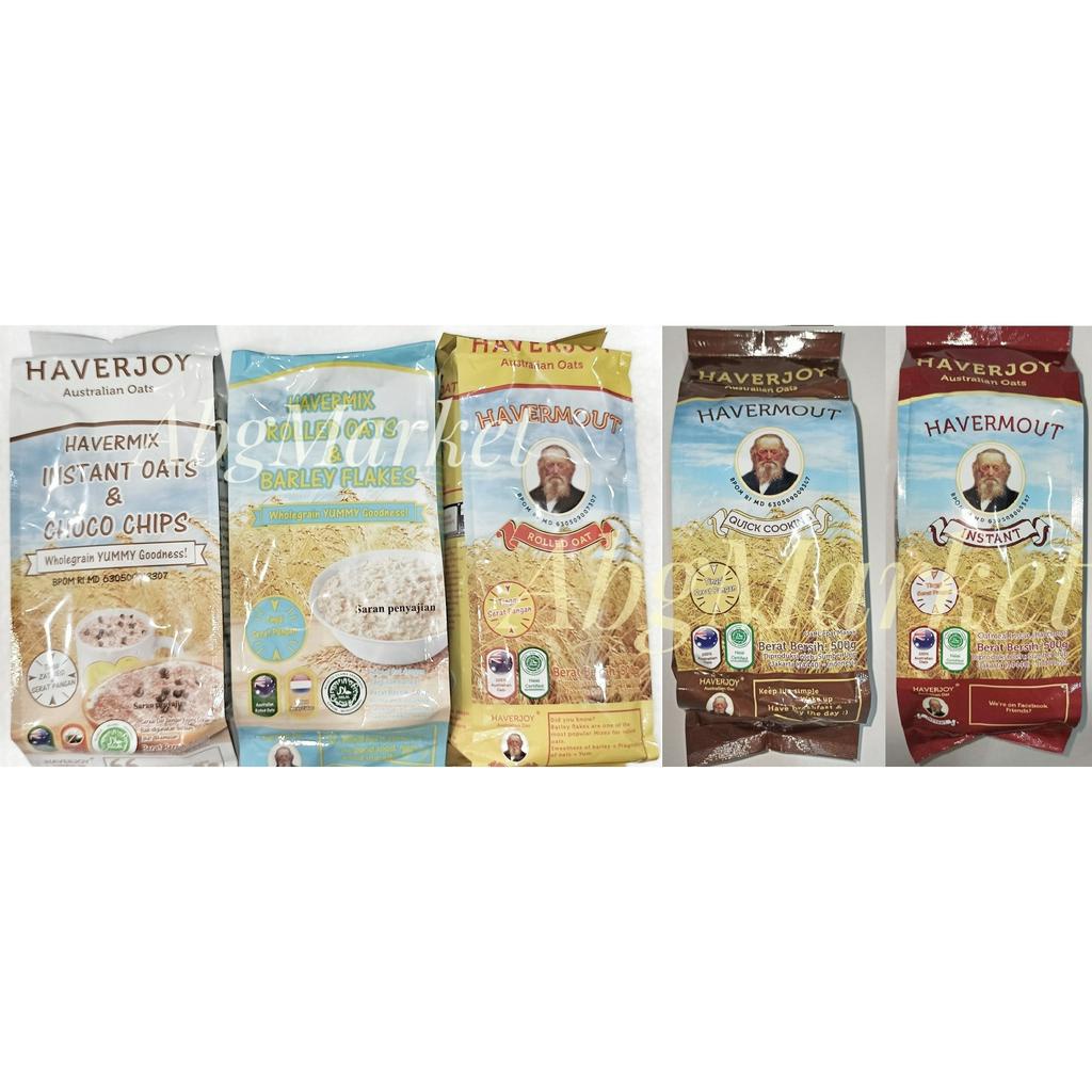 

Haverjoy Havermout Oatmeal Instan / Quick Cooking / Rolled Oat/ Oat+ Choco Chip /Gandum Australia 500 gr