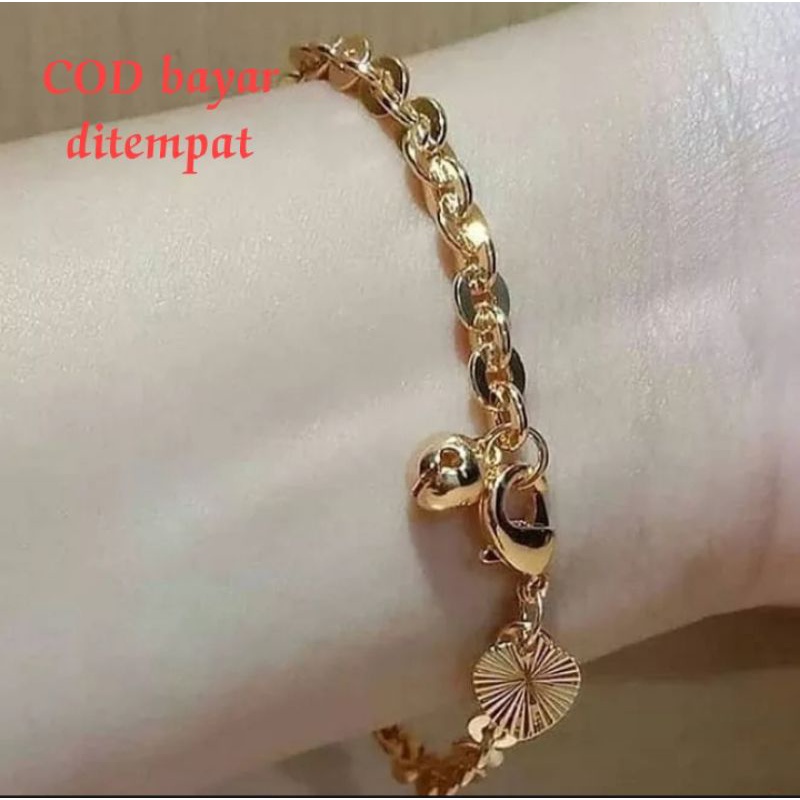 cod gelang tangan wanita termewah motif Nori titanium Asli anti luntur