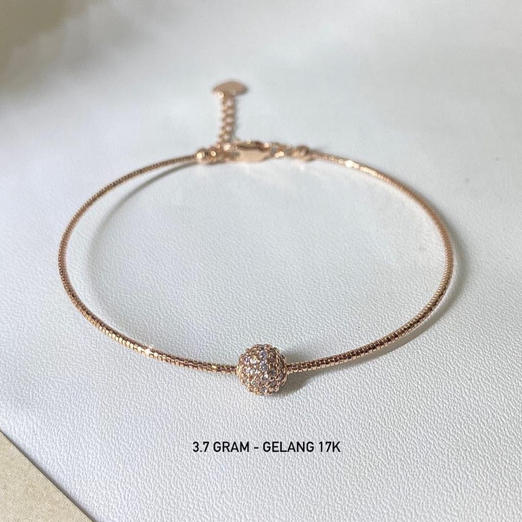 Banyak motif yaa Gelang bulat anak dan dewasa emas asli 750 75 17k rosegold infinity love kaku kawat bola permata panah pita bow ribbon keylock oval tangan aesthetic korea gold 3 4 gram gr g