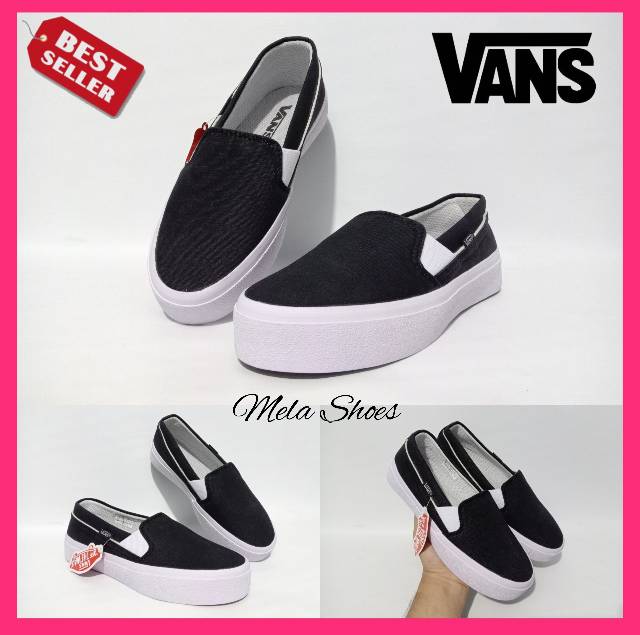 Sepatu Vans Slip On Wanita - Sepatu Casual Cewek -  Sepatu Kerja Kuliah Santai