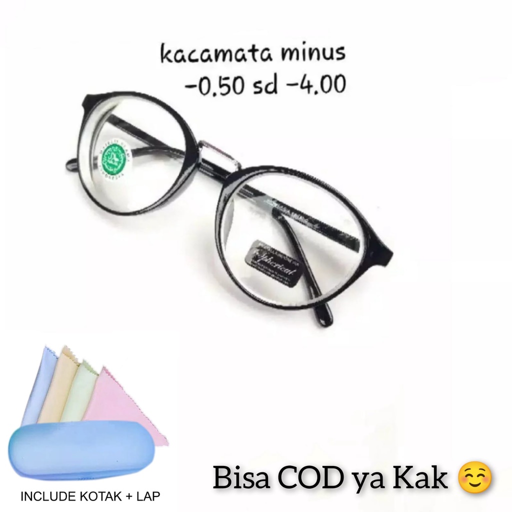 Kacamata Minus Oval Wanita -0.50 sd -4.00 Kacamata Rabun Jauh Koreann Style