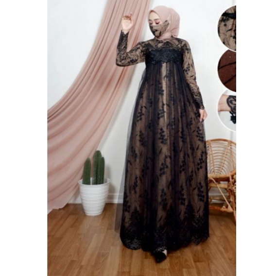 -terBARU-Sarah Gamis Fashion Brukat Tingkat Premiun Baju Couple Ibu Anak Remaja Dewasa Wanita Dress Pesta Jumbo Seragam Kondangan Kekinian Termurah