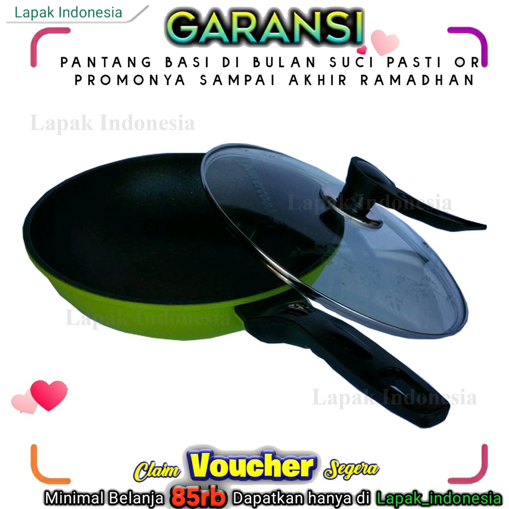 Wok Go Green Pan Powercook Herbal Marble 28 Cm Penggorengan Serbaguna