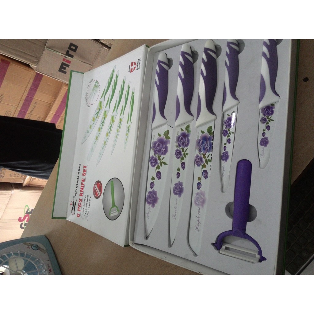 Pisau Set Keramik Anti Bacteri 1 Set (KITCHEN KING)