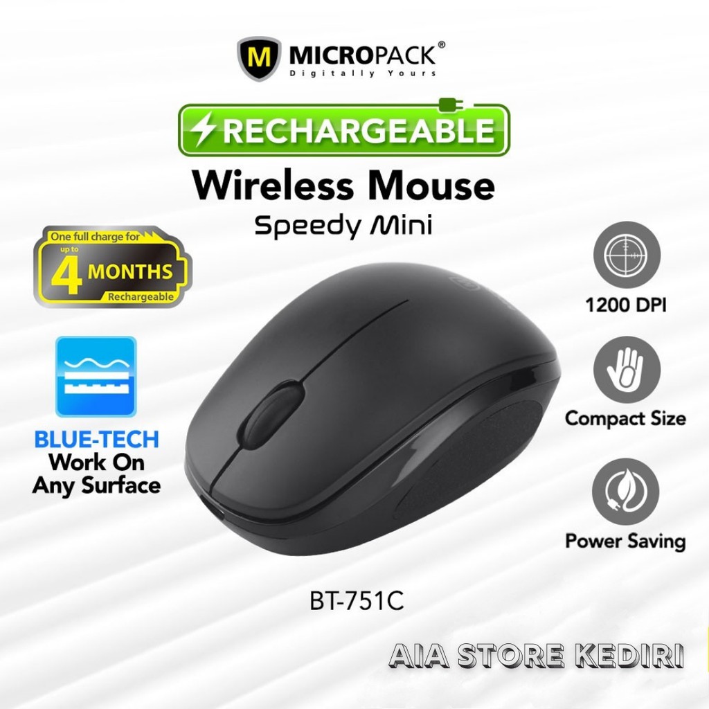 MICROPACK BT-751C Rechargeable Blue-Tech Wireless Mouse