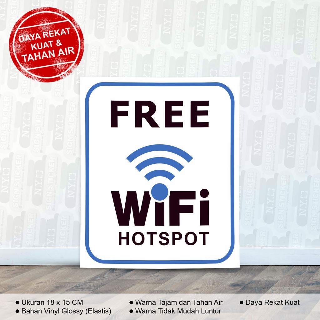 

STIKER STICKER FREE WIFI HOTSPOT BAHAN KUAT TAHAN AIR