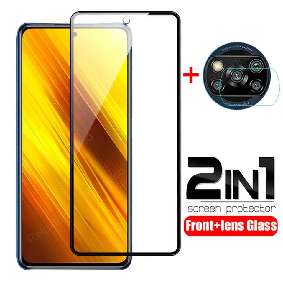 Tempered GLASS Layar Poco x3 NFC / Poco X3 Pro Free Anti Gores Camera ...