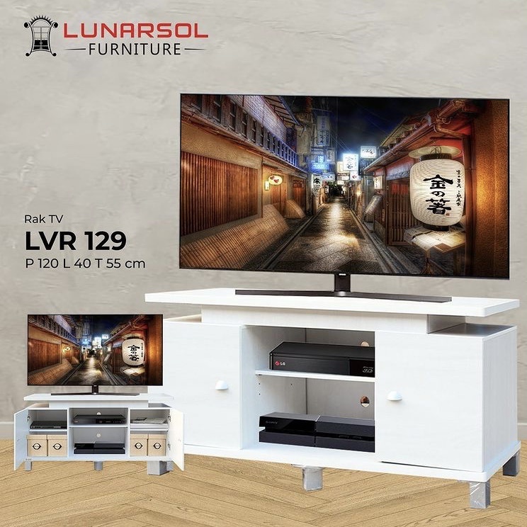 MEJA TV WARNA PUTIH RAK TV MINIMALIS LVR 129