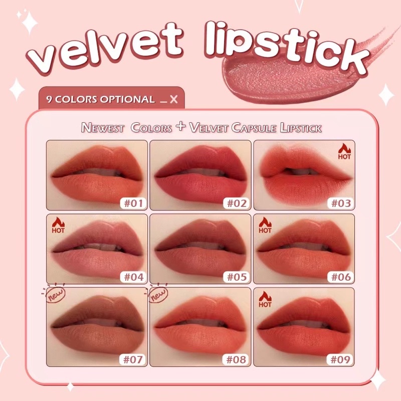 SANIYE K1139 Lipstik Velvet Matte Tahan Lama Tahan Air Bibir Kosmetik