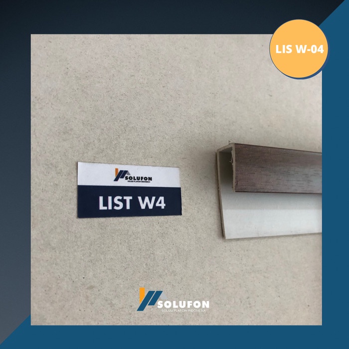 Lis Pinggiran Plafon PVC Solufon -List Plafon PVC Kayu panjang 1meter