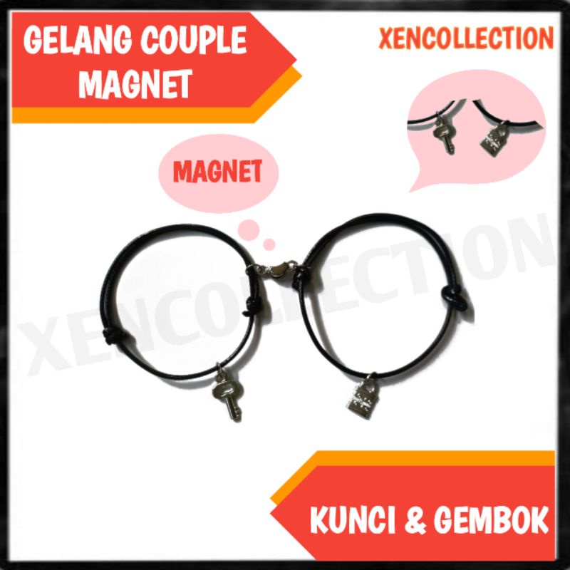 GELANG COUPLE KUNCI DAN GEMBOK Magnet| GELANG MAGNET COUPLE KUNCI GEMBOK