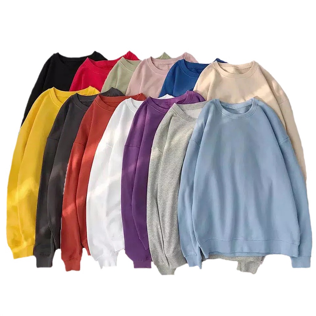 SWEATER CREWNECK POLOS M L XL XXL UNISEX BASIC SWEATER POLOS POLOSAN PRIA SATUAN LUSINAN KAOS POLOS SENJA